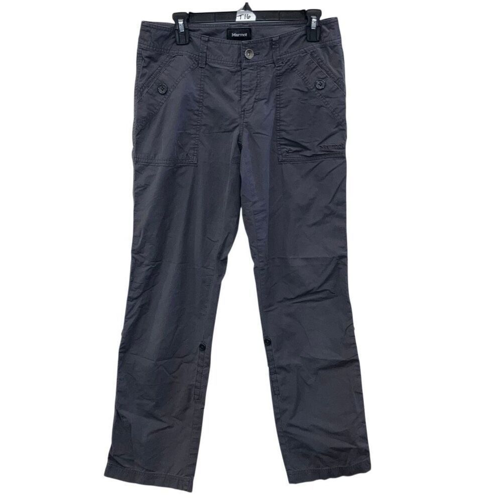 Marmot Charcoal Grey Convertible Hiking Pants size 8 outdoors Gorpcore rain resi